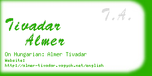 tivadar almer business card